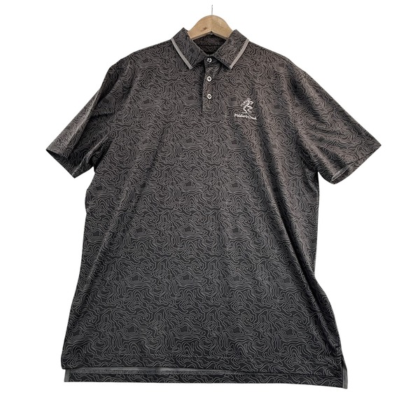 Chase 54 Other - Chase 54 Fiddlers Creek Golf Polo Shirt Gray Topographic Print Size Large